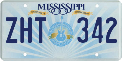 MS license plate ZHT342