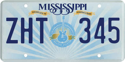 MS license plate ZHT345