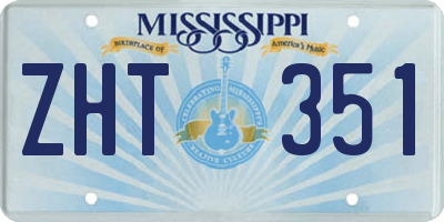 MS license plate ZHT351