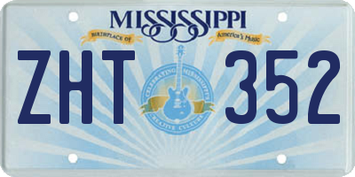 MS license plate ZHT352