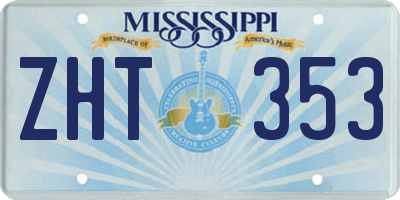 MS license plate ZHT353