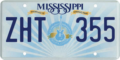 MS license plate ZHT355