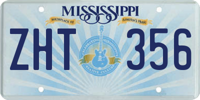 MS license plate ZHT356