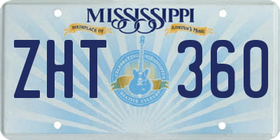 MS license plate ZHT360