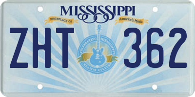 MS license plate ZHT362