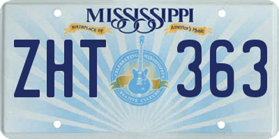 MS license plate ZHT363