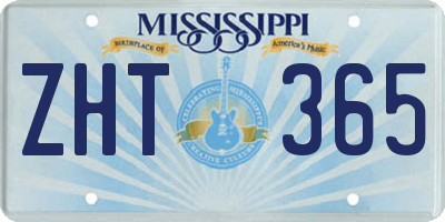 MS license plate ZHT365