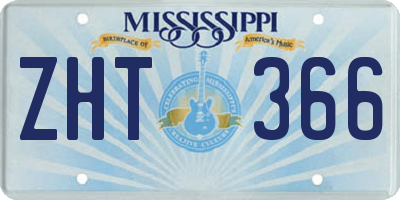 MS license plate ZHT366