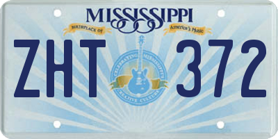 MS license plate ZHT372