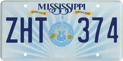 MS license plate ZHT374