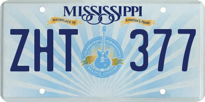 MS license plate ZHT377