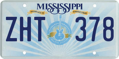 MS license plate ZHT378