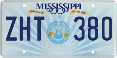 MS license plate ZHT380