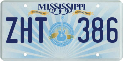MS license plate ZHT386