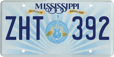 MS license plate ZHT392