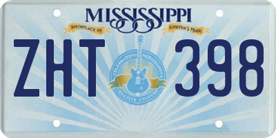 MS license plate ZHT398
