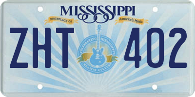 MS license plate ZHT402