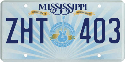 MS license plate ZHT403