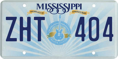 MS license plate ZHT404