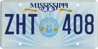 MS license plate ZHT408