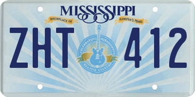 MS license plate ZHT412