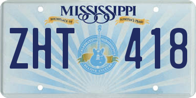 MS license plate ZHT418