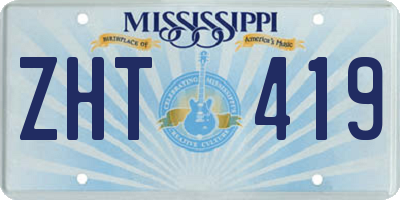 MS license plate ZHT419