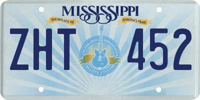 MS license plate ZHT452