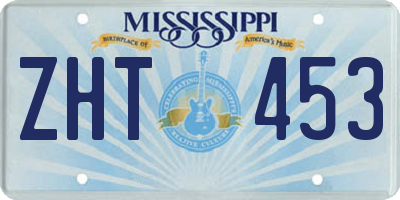 MS license plate ZHT453