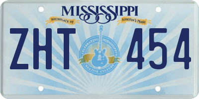 MS license plate ZHT454