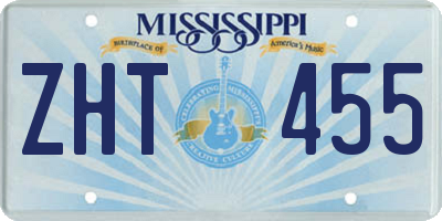 MS license plate ZHT455