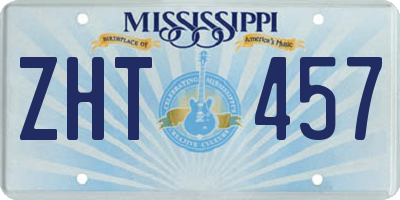 MS license plate ZHT457