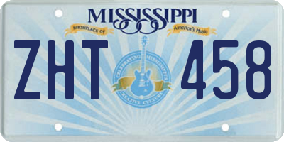 MS license plate ZHT458