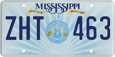 MS license plate ZHT463