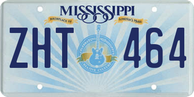 MS license plate ZHT464