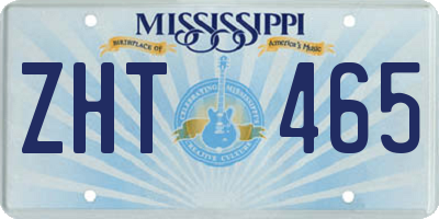 MS license plate ZHT465