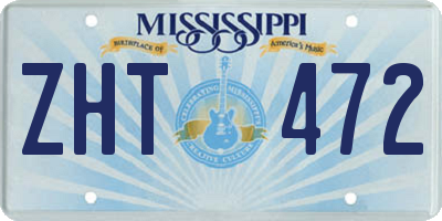 MS license plate ZHT472