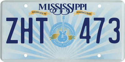 MS license plate ZHT473