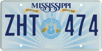 MS license plate ZHT474