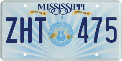 MS license plate ZHT475