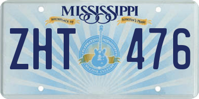 MS license plate ZHT476