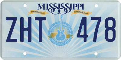 MS license plate ZHT478