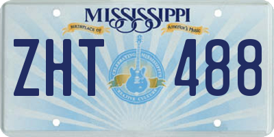 MS license plate ZHT488