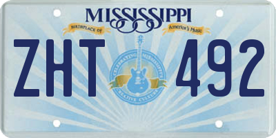 MS license plate ZHT492
