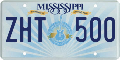 MS license plate ZHT500