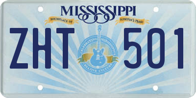 MS license plate ZHT501