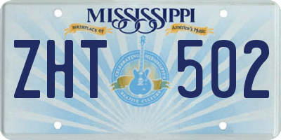 MS license plate ZHT502