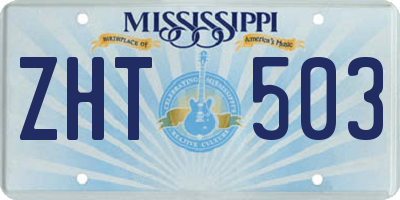 MS license plate ZHT503