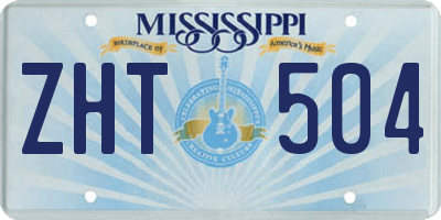 MS license plate ZHT504