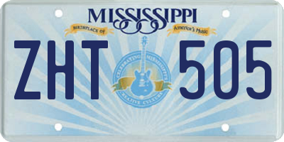 MS license plate ZHT505